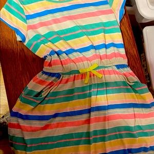 Striped midi dress with pockets
